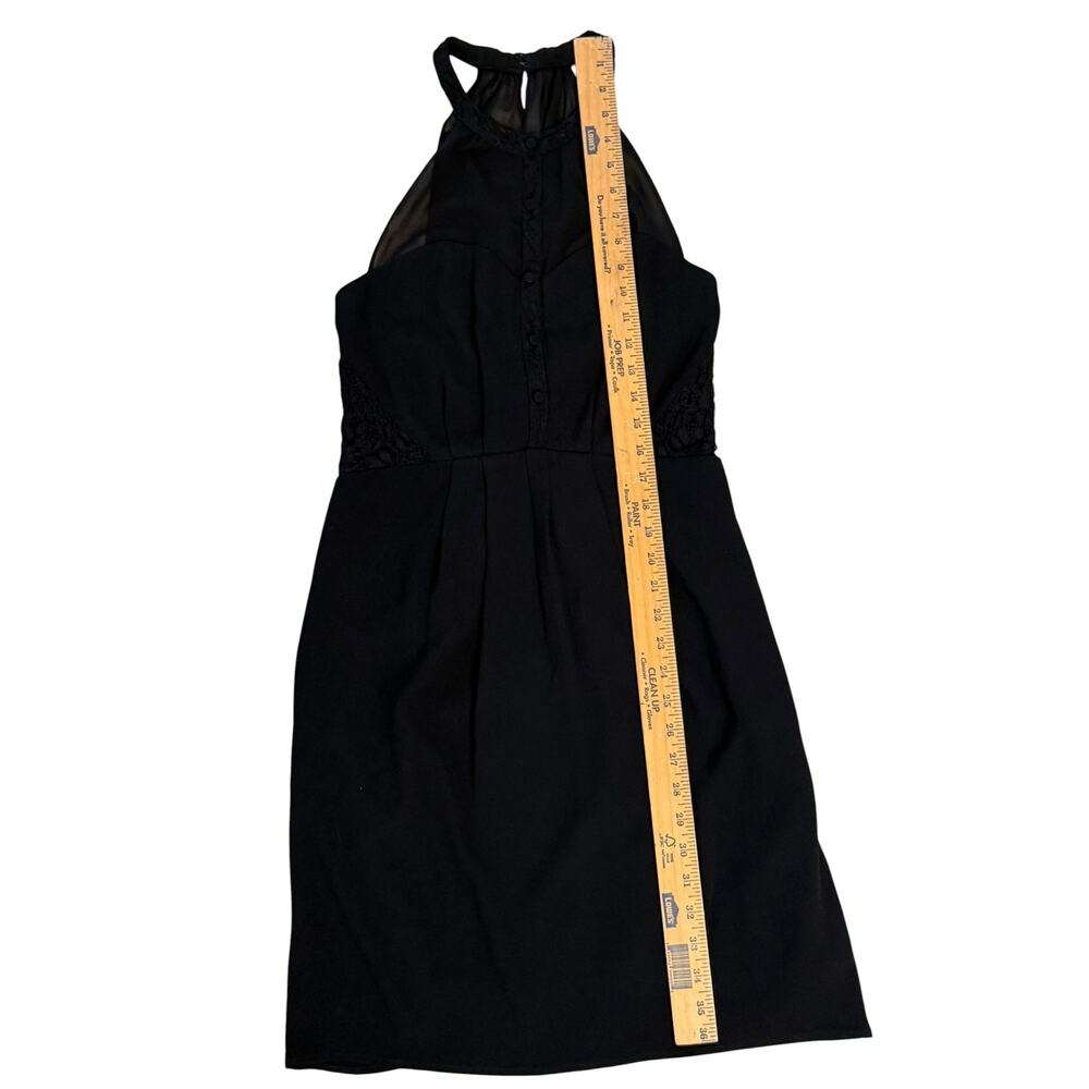 Greylin Black Halter Cocktail Dress | Mesh Yoke | Lace Waist | NWT | Size M - Picture 6 of 12